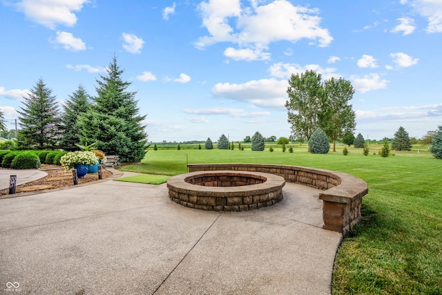 3075 Hurricane Rd, Franklin, IN 46131 - view of patio / terrace with a fire pit