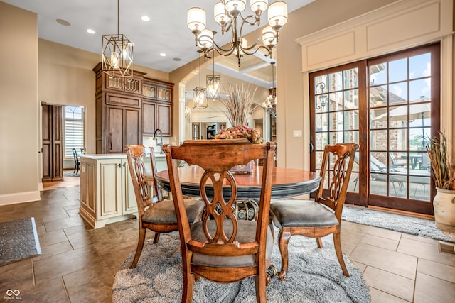 3075 Hurricane Rd, Franklin, IN 46131 - dining room with a chandelier and recessed lighting