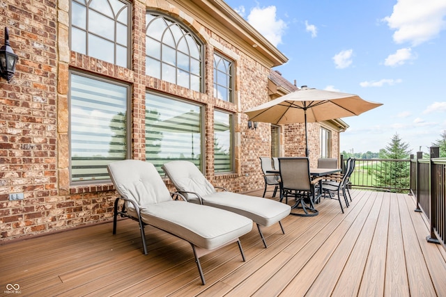 3075 Hurricane Rd, Franklin, IN 46131 - wooden terrace with outdoor dining area