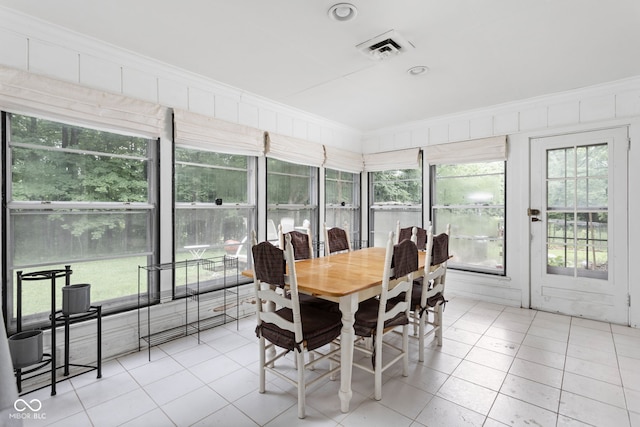 5519 N County Rd 550 E, Pittsboro, IN 46167 - sunroom / solarium featuring crown molding and tile patterned floors