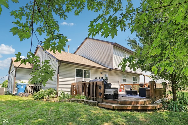 2426 Borgman Ct, Indianapolis, IN 46229 - back of property featuring a yard and a deck
