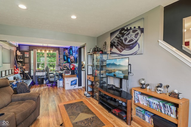 2426 Borgman Ct, Indianapolis, IN 46229 - living room featuring wood finished floors and recessed lighting