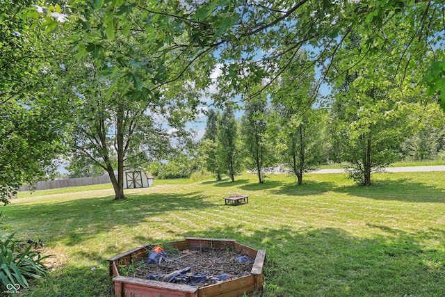 2426 Borgman Ct, Indianapolis, IN 46229 - view of yard featuring a storage unit and an outdoor fire pit