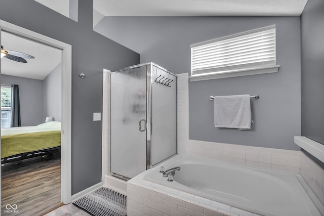 10832 Washington Bay Dr, Fishers, IN 46037 - bathroom with a garden tub, a stall shower, and connected bathroom
