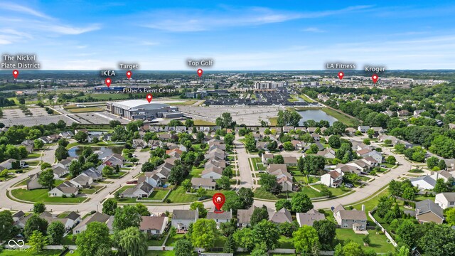 10832 Washington Bay Dr, Fishers, IN 46037 - aerial view of residential area featuring a nearby body of water