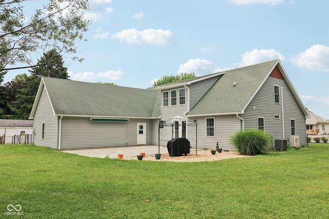 151 S St, Southport, IN 46227 - back of house with a yard, a patio area, and roof with shingles