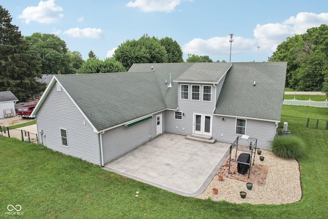 151 S St, Southport, IN 46227 - back of property featuring a patio area, roof with shingles, and entry steps