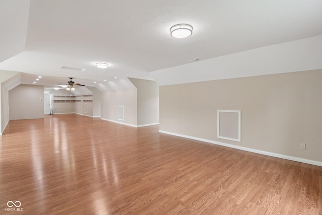 151 S St, Southport, IN 46227 - additional living space featuring lofted ceiling, light wood-style floors, and ceiling fan