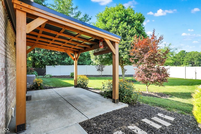 6059 Buck Blvd, Indianapolis, IN 46237 - fenced backyard with a patio area