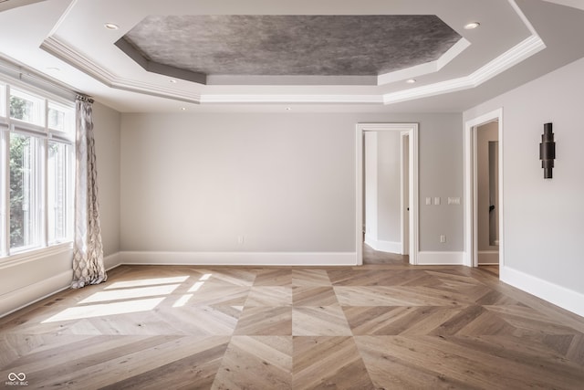 520 Willow Spring Rd, Indianapolis, IN 46240 - unfurnished room with a raised ceiling, crown molding, and recessed lighting