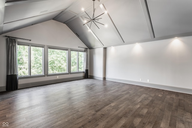 520 Willow Spring Rd, Indianapolis, IN 46240 - empty room with lofted ceiling, dark wood-type flooring, and attic access