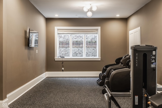 520 Willow Spring Rd, Indianapolis, IN 46240 - workout area featuring carpet and recessed lighting