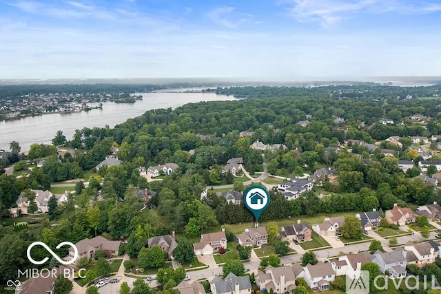 12817 Mojave Dr, Fishers, IN 46037 - aerial view of residential area featuring a large body of water