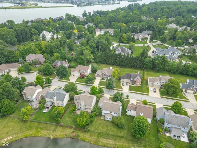 12817 Mojave Dr, Fishers, IN 46037 - aerial perspective of suburban area featuring a large body of water
