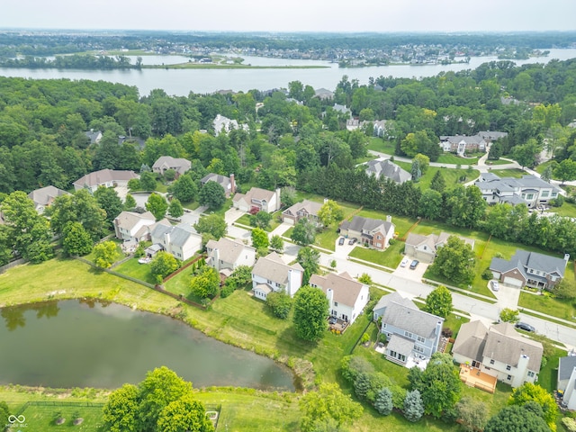 12817 Mojave Dr, Fishers, IN 46037 - aerial perspective of suburban area with a large body of water