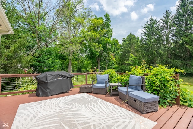 12817 Mojave Dr, Fishers, IN 46037 - deck with a grill and an outdoor living space