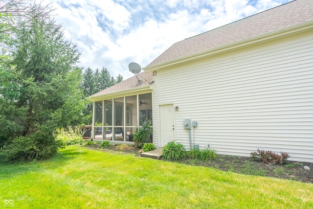 12817 Mojave Dr, Fishers, IN 46037 - view of green lawn with a sunroom
