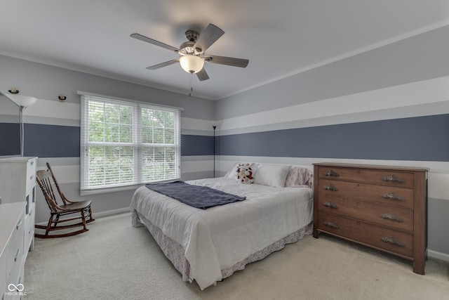 860 Old Eagle Way, Greenwood, IN 46143 - bedroom with light colored carpet and ceiling fan