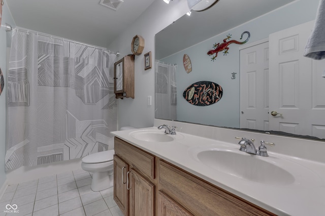 860 Old Eagle Way, Greenwood, IN 46143 - full bath featuring double vanity and tile patterned flooring