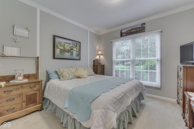 860 Old Eagle Way, Greenwood, IN 46143 - bedroom featuring light carpet and crown molding