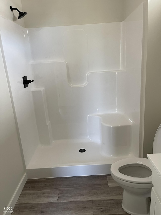 842 E Nutter St, Martinsville, IN 46151 - bathroom featuring walk in shower and wood finished floors