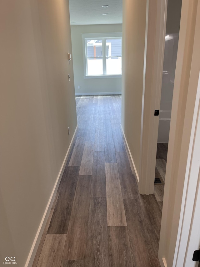 842 E Nutter St, Martinsville, IN 46151 - hall with dark wood-style flooring and baseboards