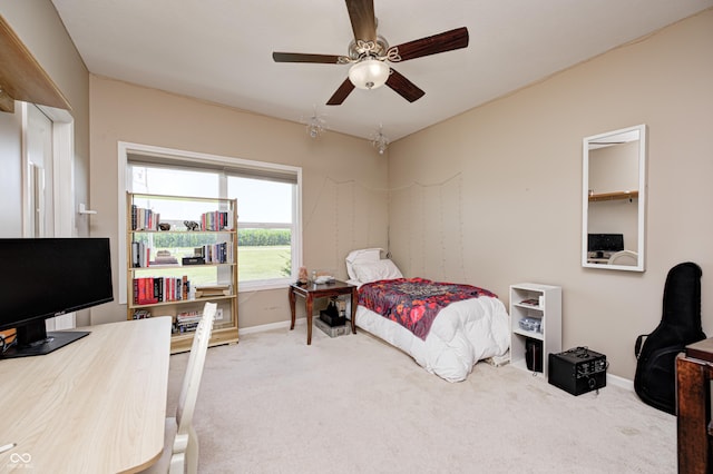 4297 W Division Rd, Crawfordsville, IN 47933 - bedroom featuring carpet, ceiling fan, and an office area