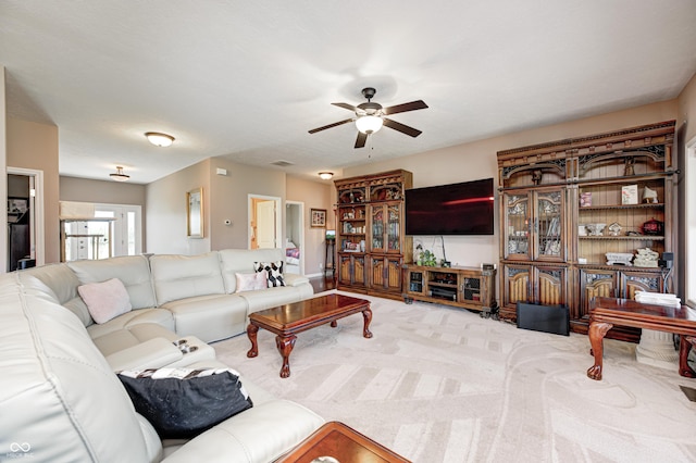 4297 W Division Rd, Crawfordsville, IN 47933 - living area with a ceiling fan and carpet flooring