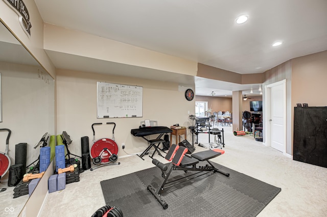 4297 W Division Rd, Crawfordsville, IN 47933 - exercise room featuring carpet flooring and recessed lighting