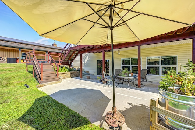 4297 W Division Rd, Crawfordsville, IN 47933 - view of patio featuring stairs