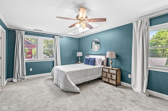 4920 Central Ave, Indianapolis, IN 46205 - carpeted bedroom featuring crown molding and a ceiling fan