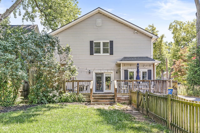 4920 Central Ave, Indianapolis, IN 46205 - back of property with a wooden deck