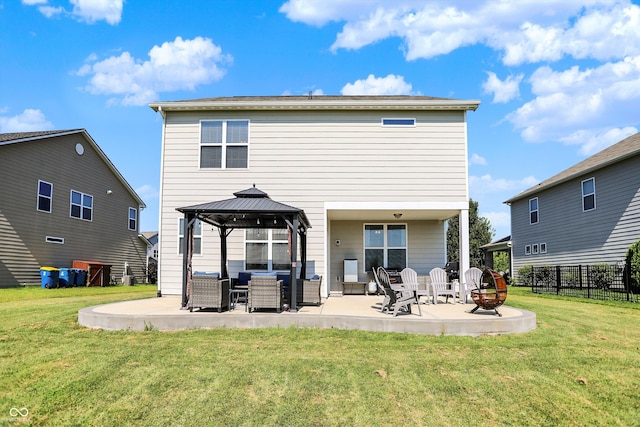 13525 Forest Glade Dr, Fishers, IN 46037 - rear view of house featuring a patio area, a gazebo, and outdoor lounge area