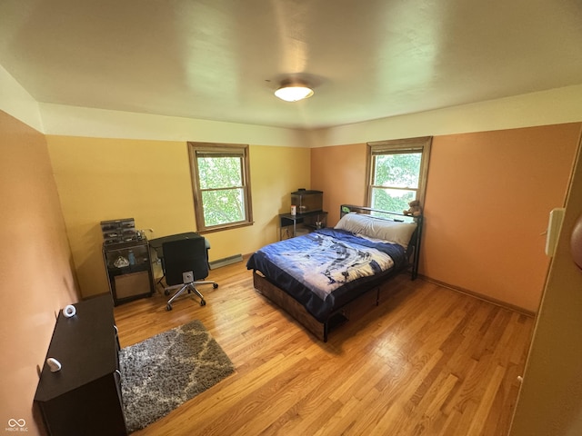 8394 E Mulberry St, Columbus, IN 47203 - bedroom with multiple windows, wood finished floors, and an office area