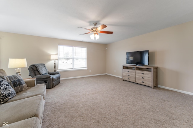 546 Greenwood Trace Dr, Whiteland, IN 46184 - living area with a ceiling fan and carpet