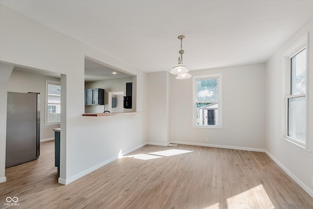 312 E Columbia St, Attica, IN 47918 - unfurnished dining area featuring light wood-style flooring