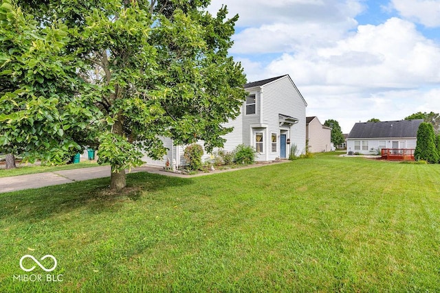 5971 Portman Pl, Plainfield, IN 46168 - view of front facade with concrete driveway and a front yard