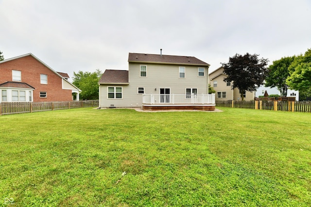 3675 Homestead Cir E, Plainfield, IN 46168 - back of house featuring a fenced backyard and a wooden deck