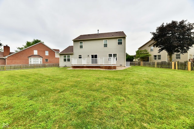 3675 Homestead Cir E, Plainfield, IN 46168 - back of house featuring a fenced backyard and a wooden deck