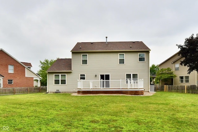 3675 Homestead Cir E, Plainfield, IN 46168 - rear view of house featuring a deck and a fenced backyard