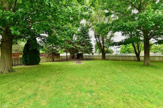 3675 Homestead Cir E, Plainfield, IN 46168 - fenced backyard with a fire pit