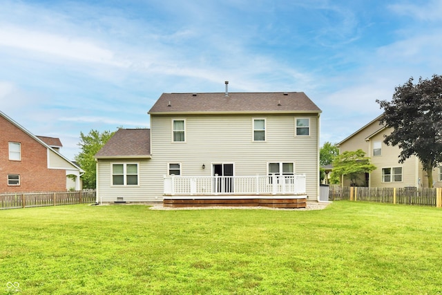 3675 Homestead Cir E, Plainfield, IN 46168 - back of property with a deck and a fenced backyard