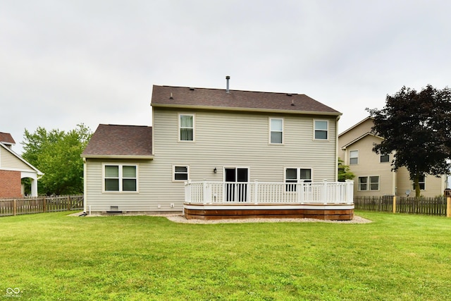 3675 Homestead Cir E, Plainfield, IN 46168 - rear view of property featuring a deck and a fenced backyard
