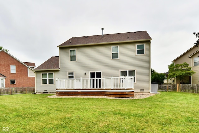 3675 Homestead Cir E, Plainfield, IN 46168 - back of house featuring a deck, a fenced backyard, and roof with shingles