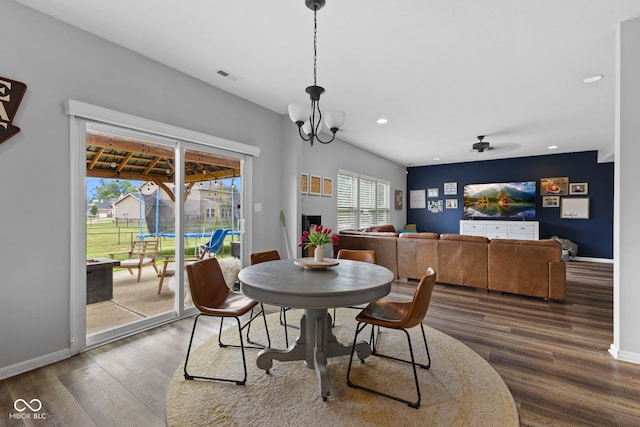 1425 Turkington Ct, Greenwood, IN 46143 - dining area featuring wood finished floors, recessed lighting, and ceiling fan