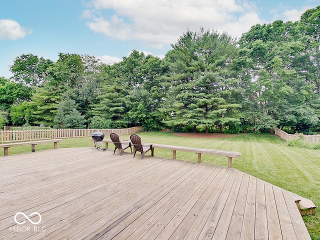 11668 Victoria Ct, Carmel, IN 46033 - wooden terrace featuring view of wooded area