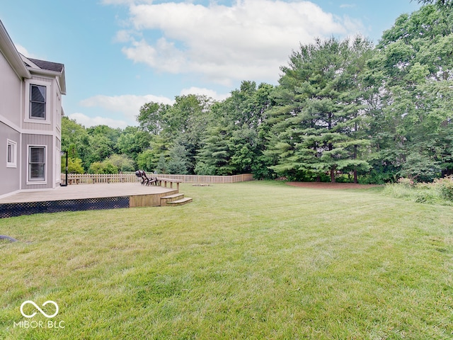 11668 Victoria Ct, Carmel, IN 46033 - view of grassy yard with a wooden deck