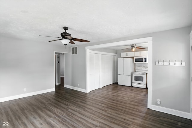 363 N 19th Ave, Beech Grove, IN 46107 - unfurnished living room featuring ceiling fan and dark wood-style flooring
