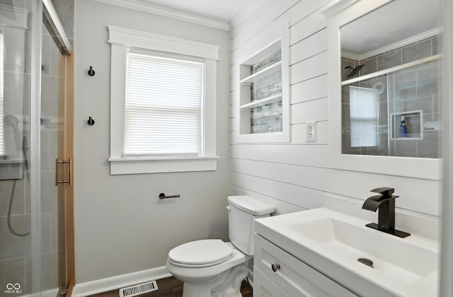 363 N 19th Ave, Beech Grove, IN 46107 - full bathroom with a shower stall, crown molding, and vanity
