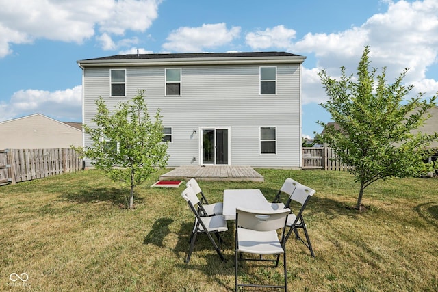 2302 Ashton Ln, Greenwood, IN 46143 - back of property with a fenced backyard and a deck